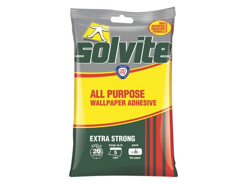 Solvite 1591219 All Purpose Extra Strong Wallpaper Paste - 5 Roll Sachet