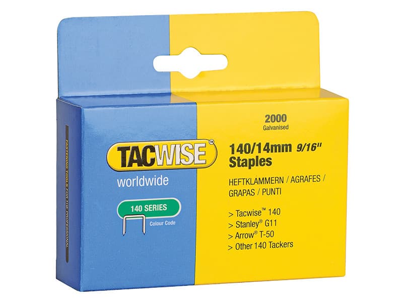 Tacwise 0349 140 Heavy-Duty Staples 14Mm (Type T50 G) (Pack 2000)