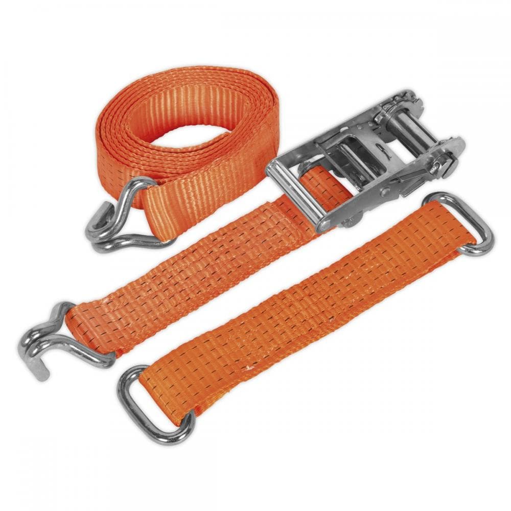Sealey TDRWS Car Transporter Ratchet Strap 50Mm X 3M Steel Wheel - Single 4500Kg Breaking Strength