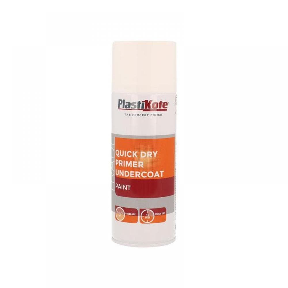 Plastikote 071000 Trade Quick Dry Primer Spray White 400Ml