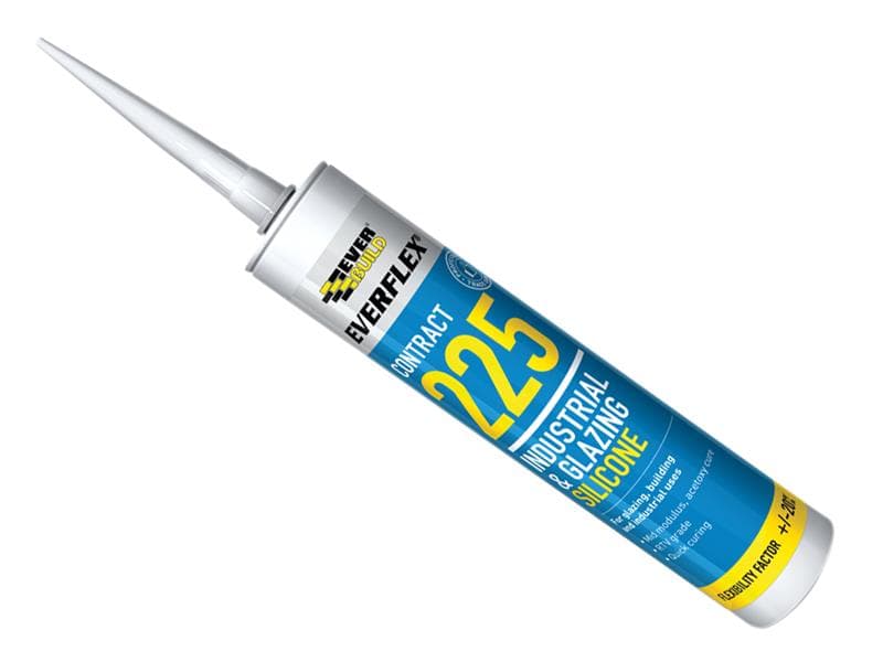 Everbuild Sika 486135 Everflex® 225 Industrial & Glazing Silicone Translucent 295Ml