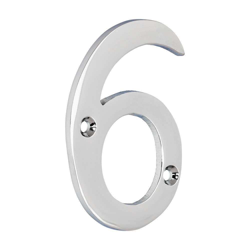 Timco Door Numeral 6 - Polished Chrome TIMpac 1 200051P