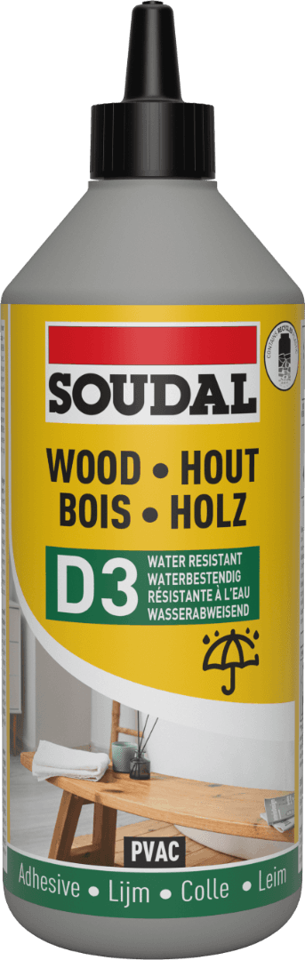 Soudal D3 Pvac Wood Adhesive White Dries Clear 750G 100062