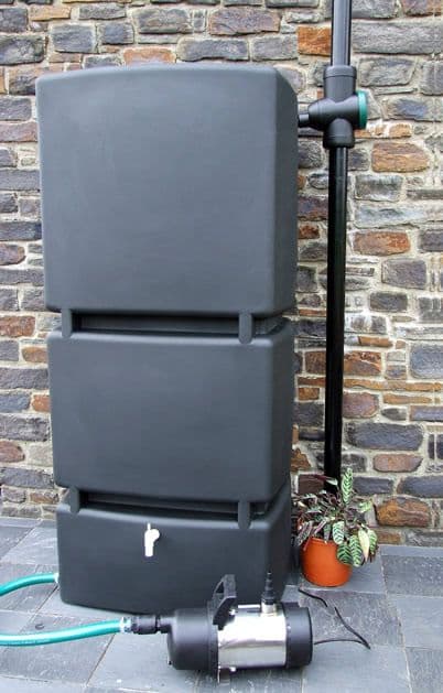 800L 3P Technik Rain Tank System - Black Original Organics