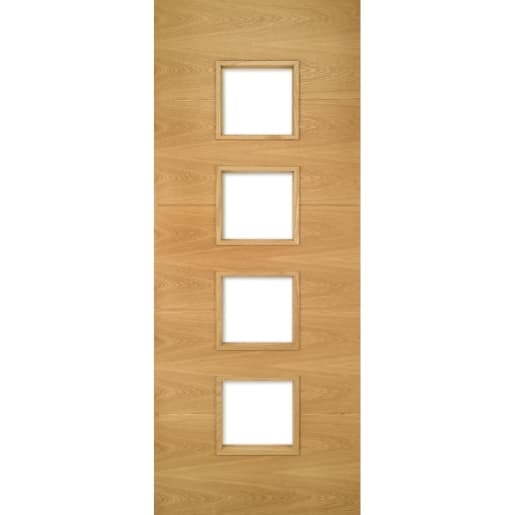 Deanta Augusta Prefinished Oak Glazed Fire Door 30m 1981mm x 686mm x 45mm