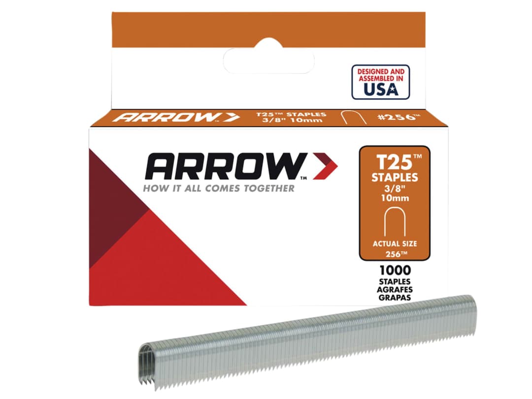 Arrow T25 Staples 10mm (3/8in) (Box 1100) A256