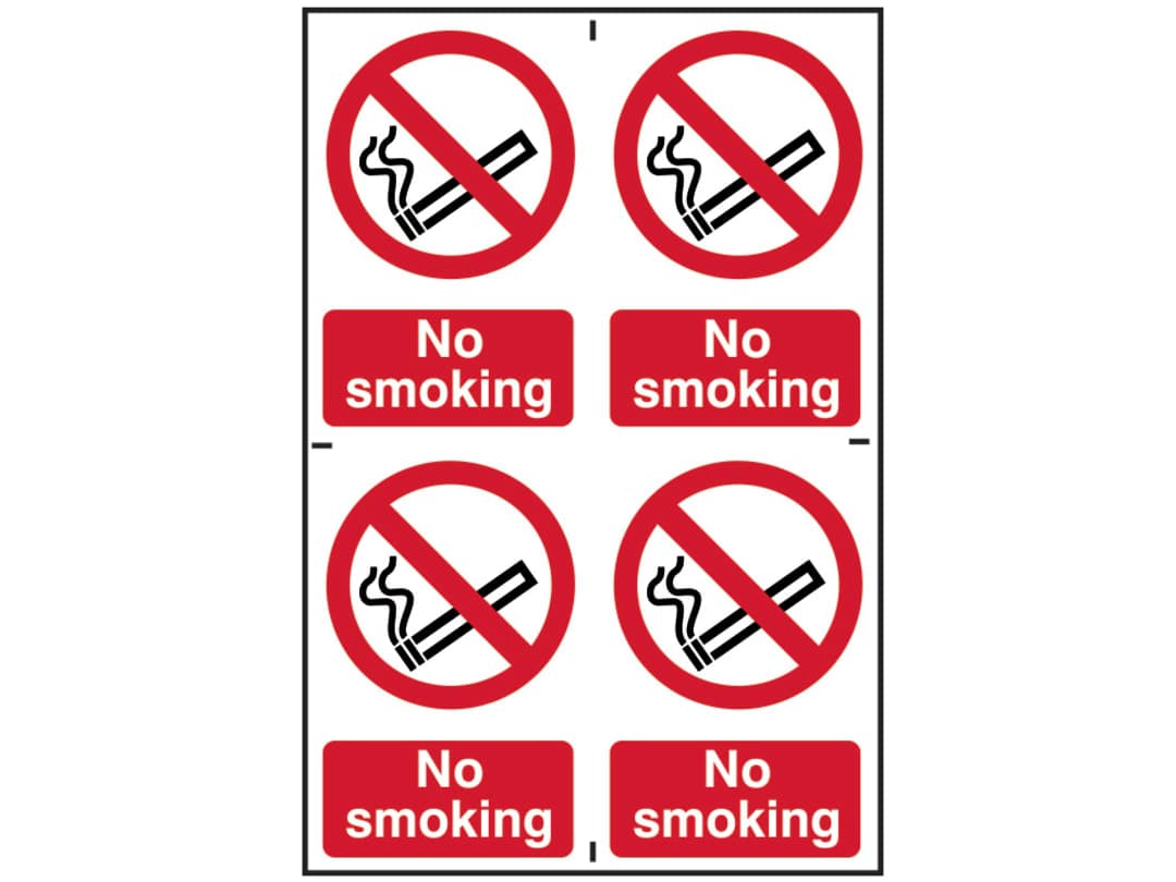 Scan No Smoking - 4 PVC Signs 100 x 150mm 0552