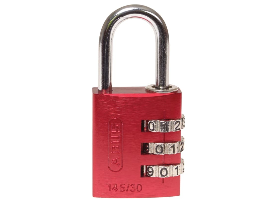 ABUS Mechanical 145/30 30mm Aluminium Combination Padlock Red 46578 10046578-01
