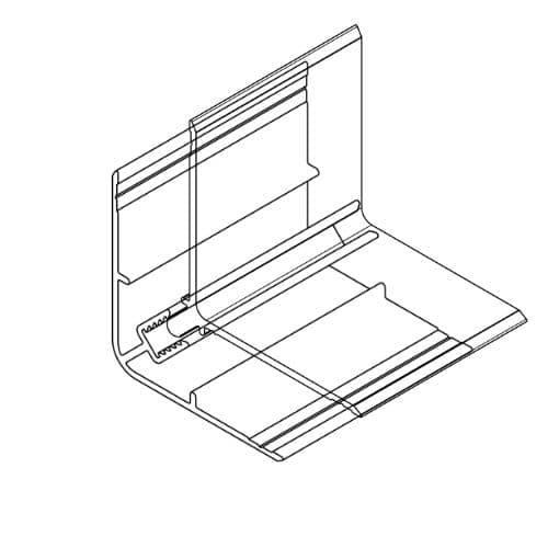 Aluminium Cladding Two Part External Corner - 5650mm Grey Ash
