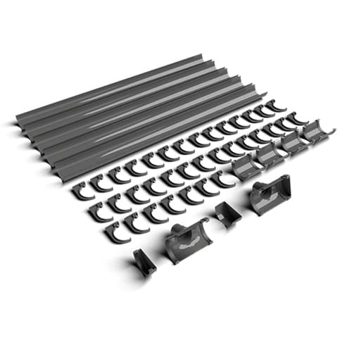 FloPlast 20mtr 170mm Industrial/Xtraflo Gutter Kit - Stopend Outlet - Grey