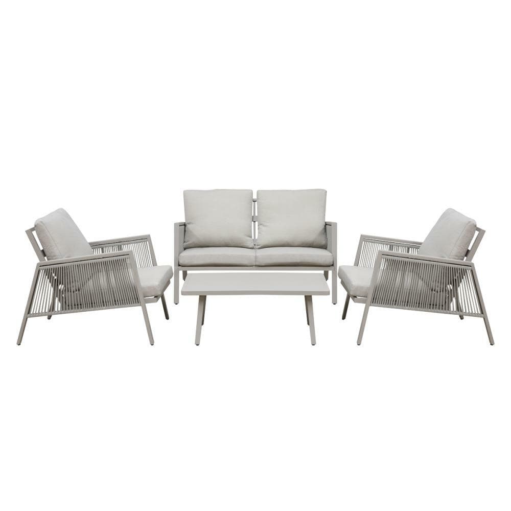 Sealey DG56 Dellonda Fusion Aluminium 4-Piece Outdoor Sofa Arm Chairs & Coffee Table Set