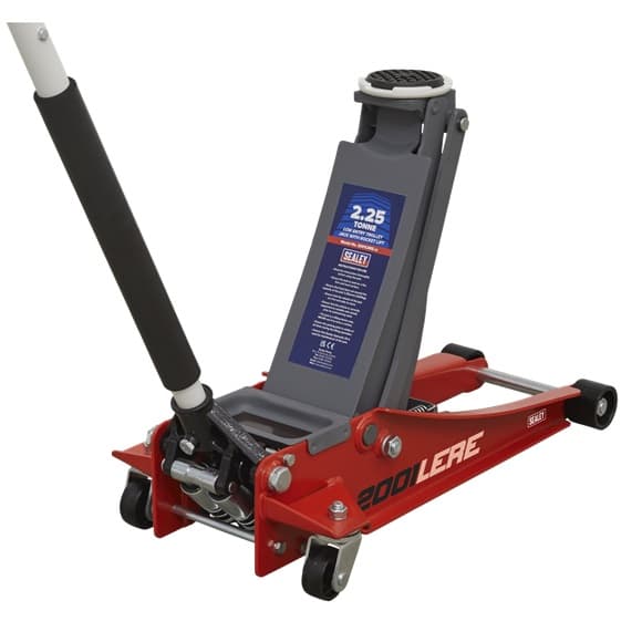 Sealey 2001LERE Trolley Jack 2.25 Tonne Low Profile Rocket Lift Red