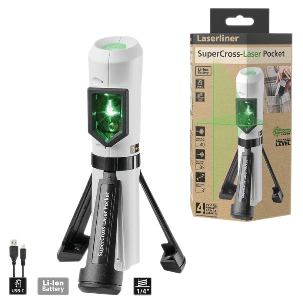 Laserliner 081.124E Supercross-Laser Pocket Cross Line Laser 32157