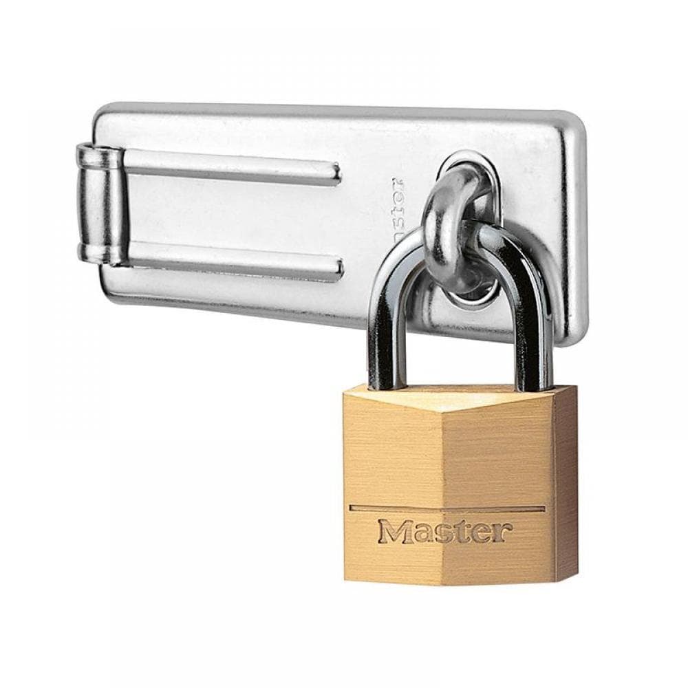 Master Lock 140703EURD Hasp 89Mm + Solid Brass Padlock 40Mm