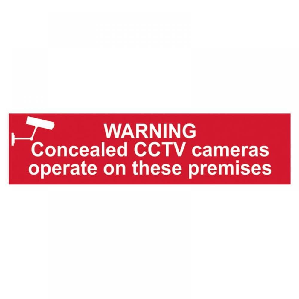 Scan 5254 Warning Concealed Cctv Camera - Pvc Sign 200 X 50Mm