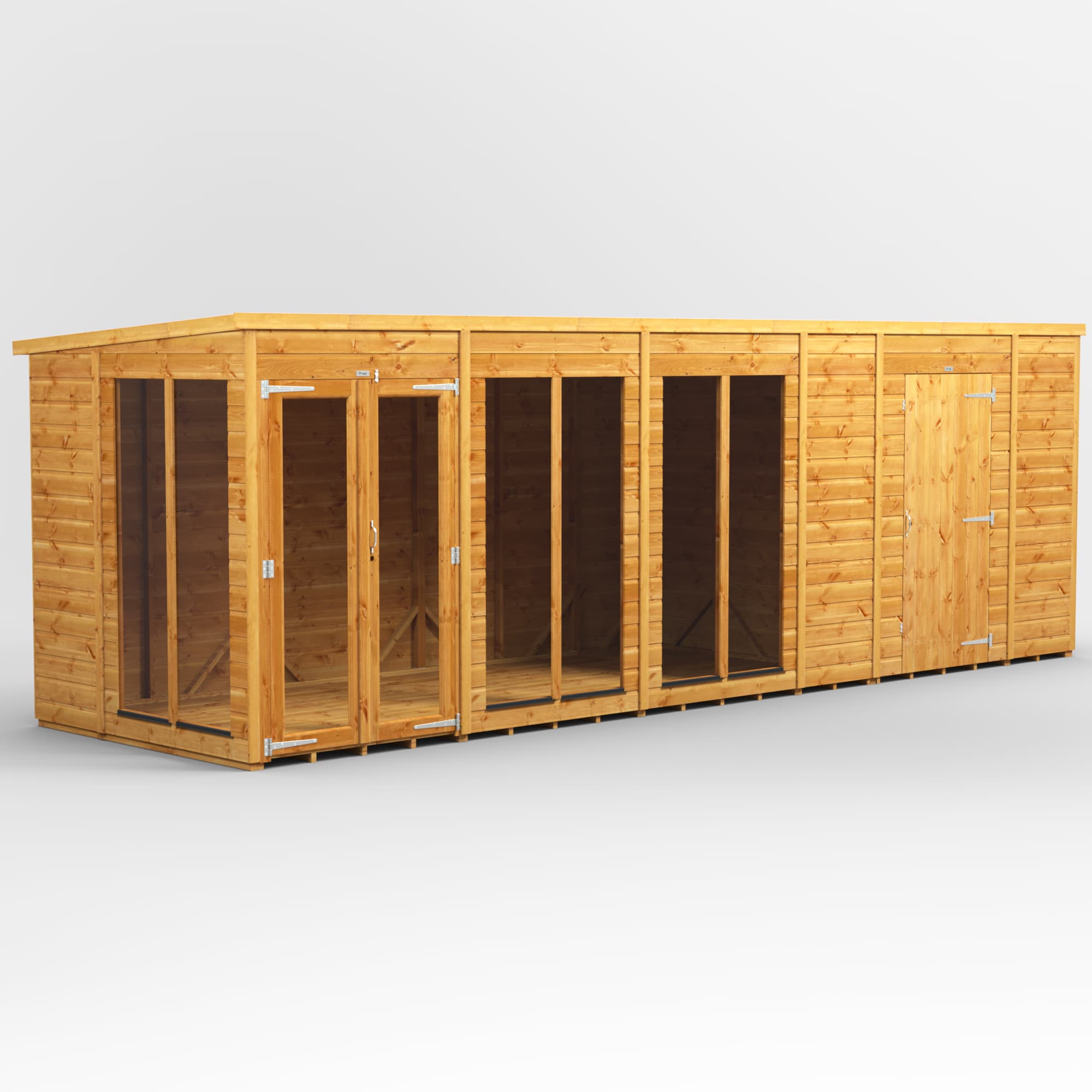 Powersheds 20 x 6 Power Pent Summerhouse With 6ft Side Store