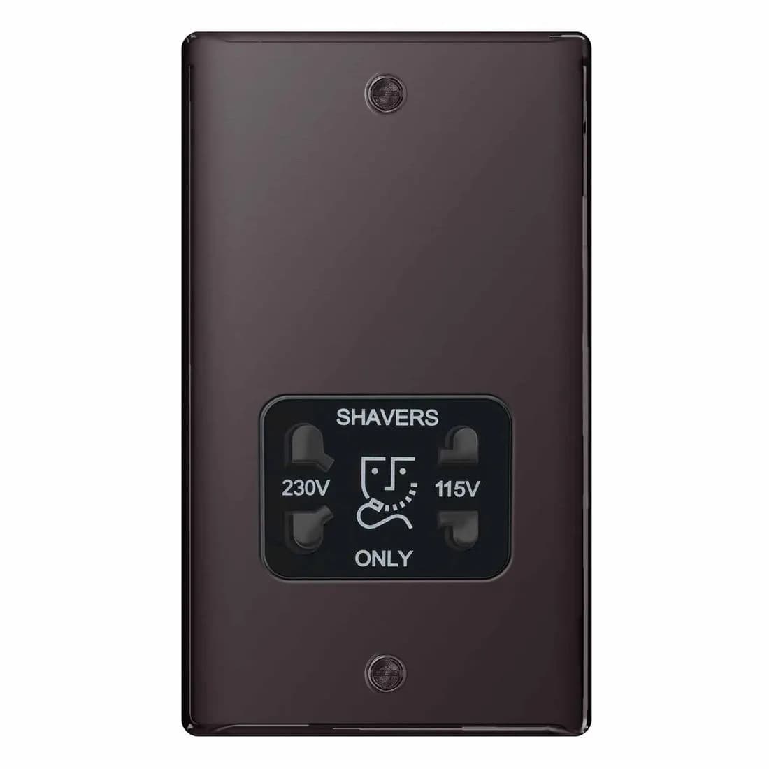 Bg Nexus Shaver Socket Dual Voltage Black Nickel
