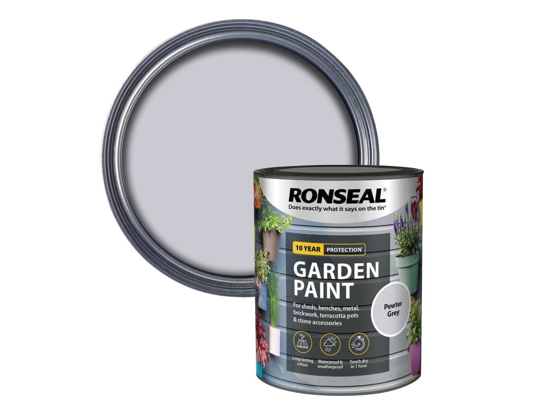 Ronseal Garden Paint Pewter Grey 750ml 39443