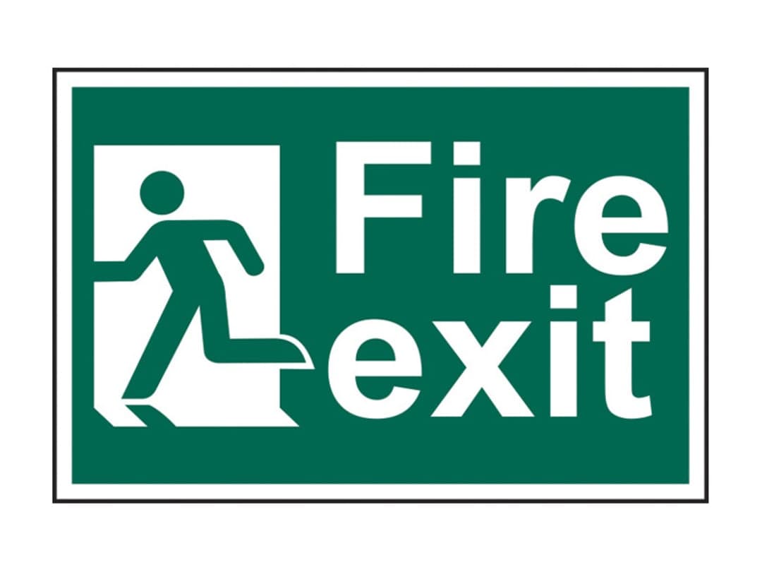 Scan Fire Exit Man Running Left - PVC Sign 300 x 200mm 1508