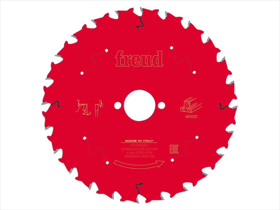 Freud Wood Circular Saw Blade 190 x 30 x 2.4/1.6mm x 24T F03FS09717
