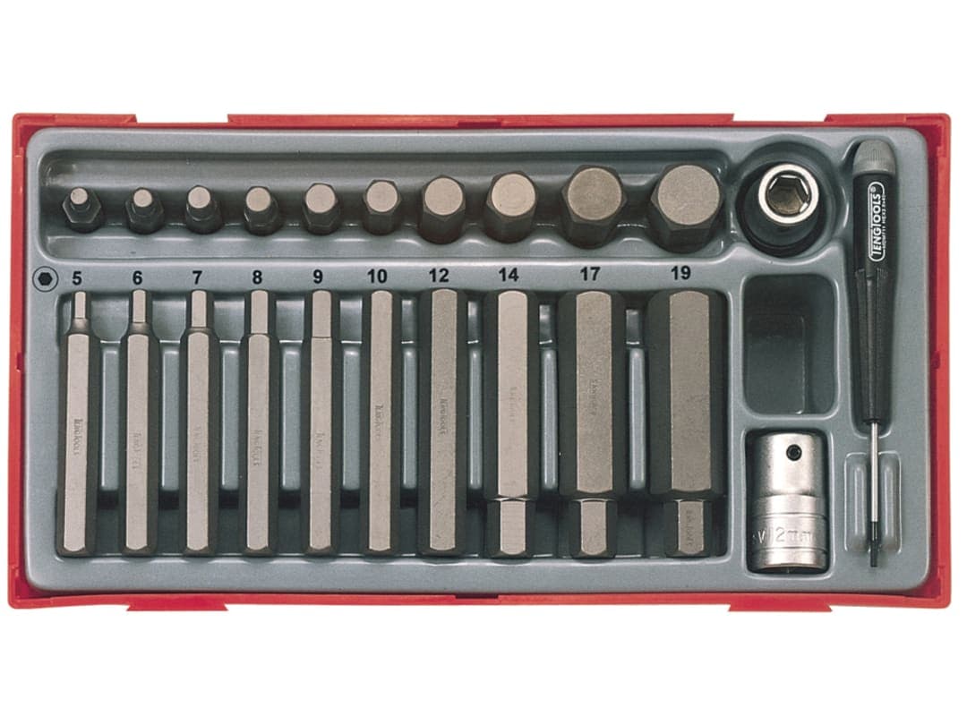 Teng TTHEX23 Metric Hex Bit Socket Set, 23 Piece - 1/2in Drive TTHEX23