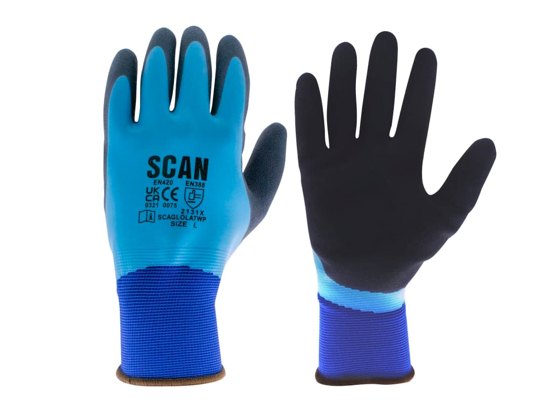Scan Waterproof Latex Gloves - XL (Size 10) 2ARK64L-36