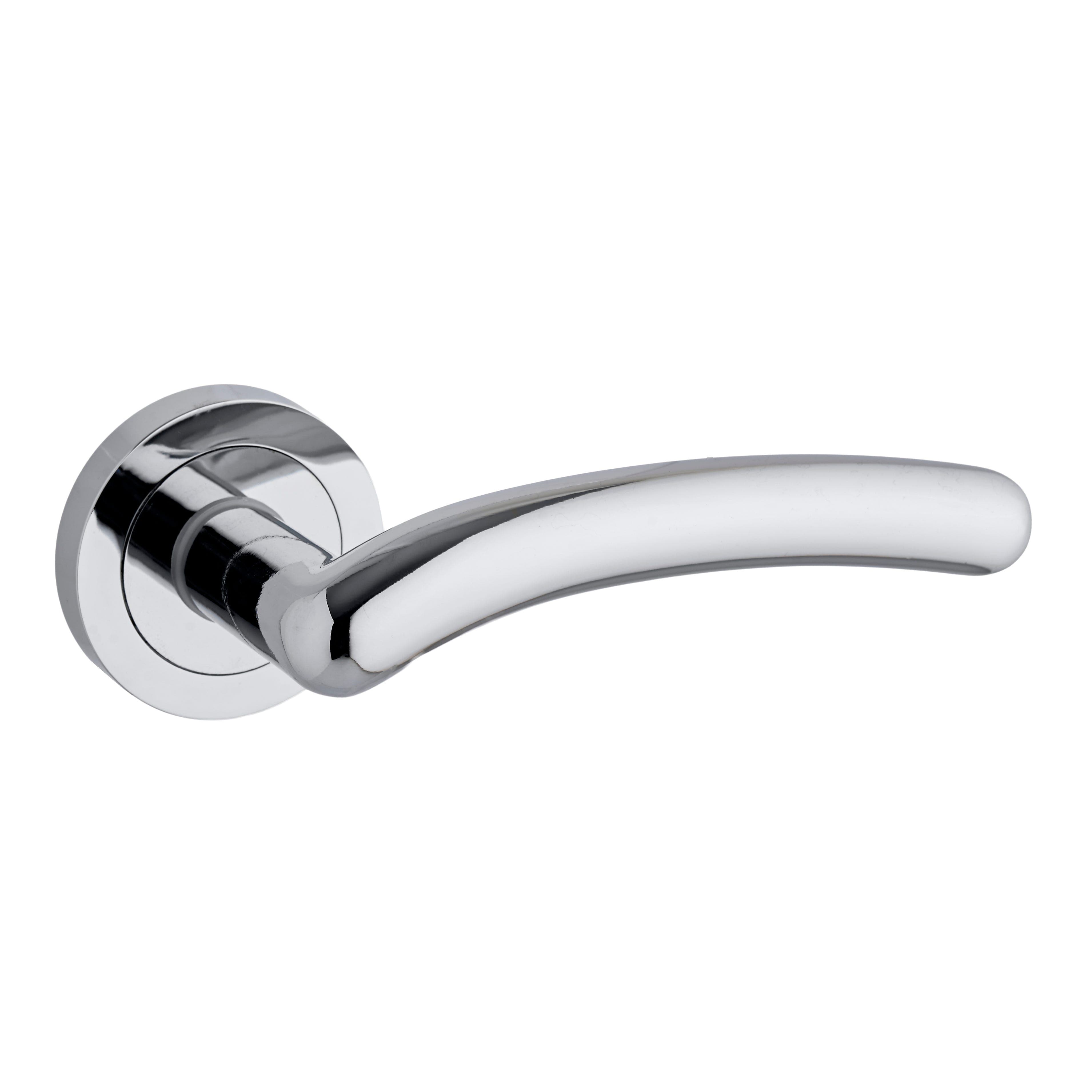 Medusa Lever On Rose Curved Door Handle - Chrome - Internal (Pair) - Designer Levers