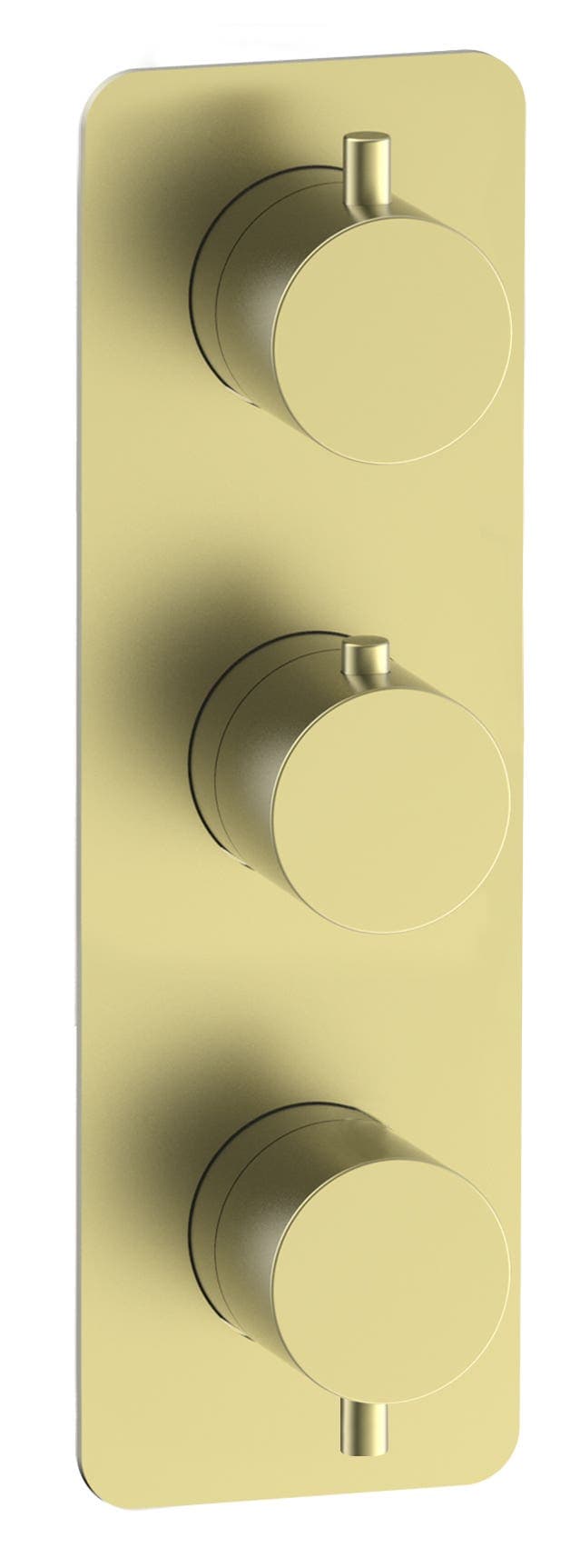Moderne Triple Round Concealed Thermostatic Mixer Valve - WRAS - Brushed Gold