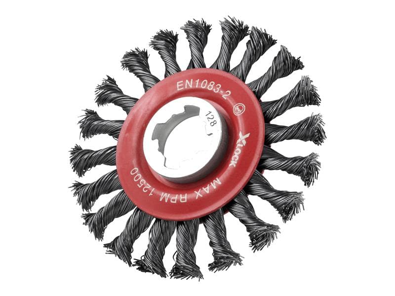 Faithfull 43115XL150 X-Lock Conical Wire Brush 115Mm M14X2 0.50Mm Steel Wire