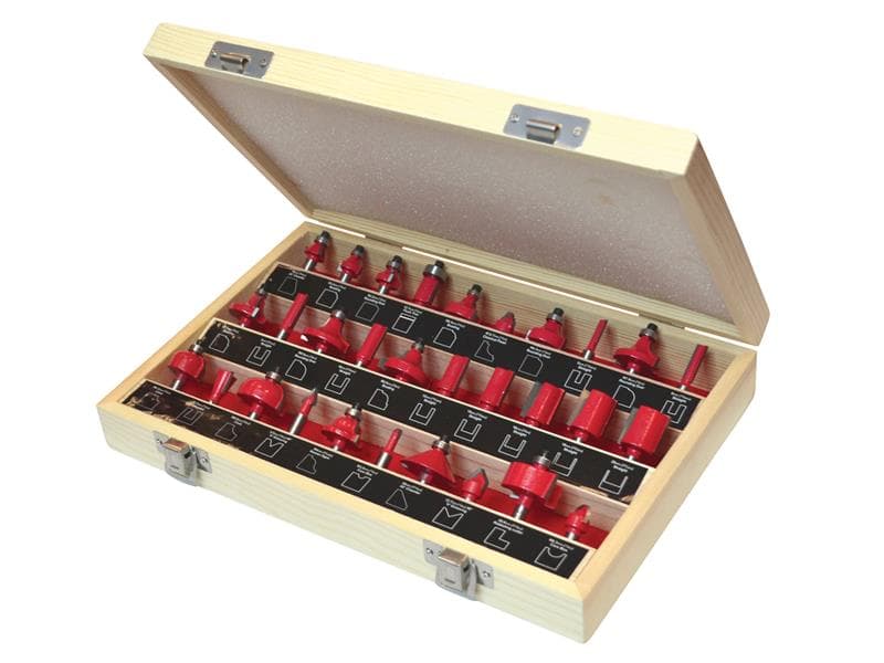 Faithfull 1/4In Tct Router Bit Set 30 Piece