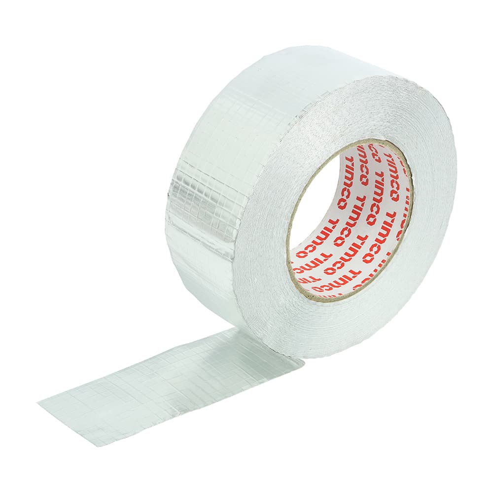 Timco AFT50RE Reinforced Aluminium Foil Tape 45M X 50Mm Roll 1