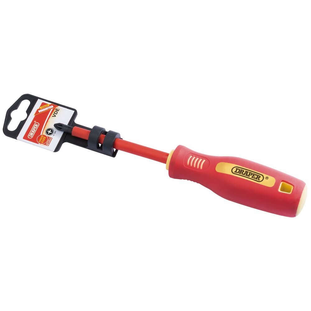Draper 46529 Fully Insulated Soft Grip Cross Slot Screwdriver No.2 X 100Mm each