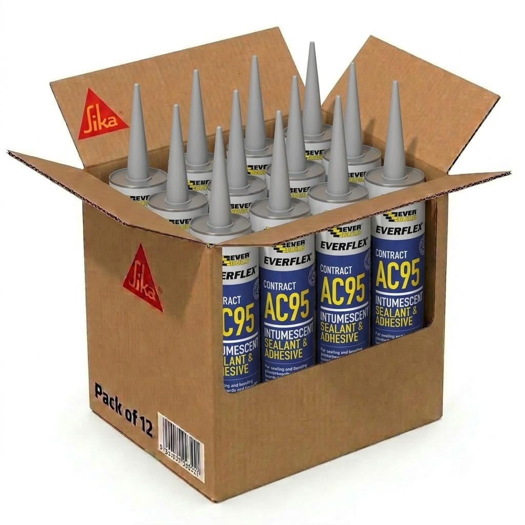 Everbuild Everflex Contract AC95 Intumescent Sealant and Adhesive 600 ML Box of 12