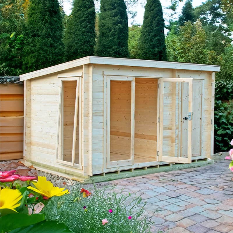 Shire Walsoken 3.6m x 2.4m Log Cabin with Side Shed (19mm)