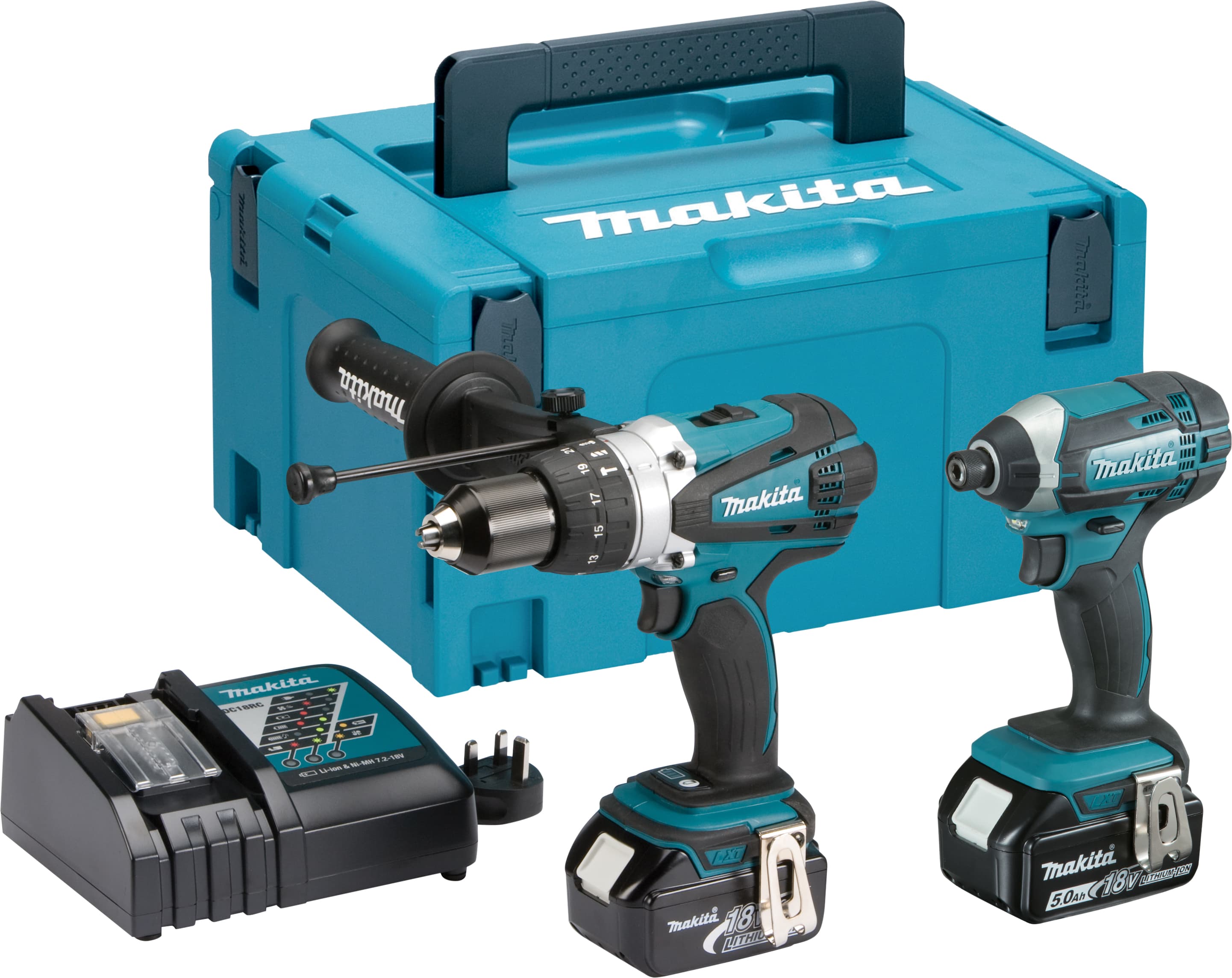 Makita LXT Cordless Hammer Drill and Impact Driver 18V DLX2145TJ - 2 Pack