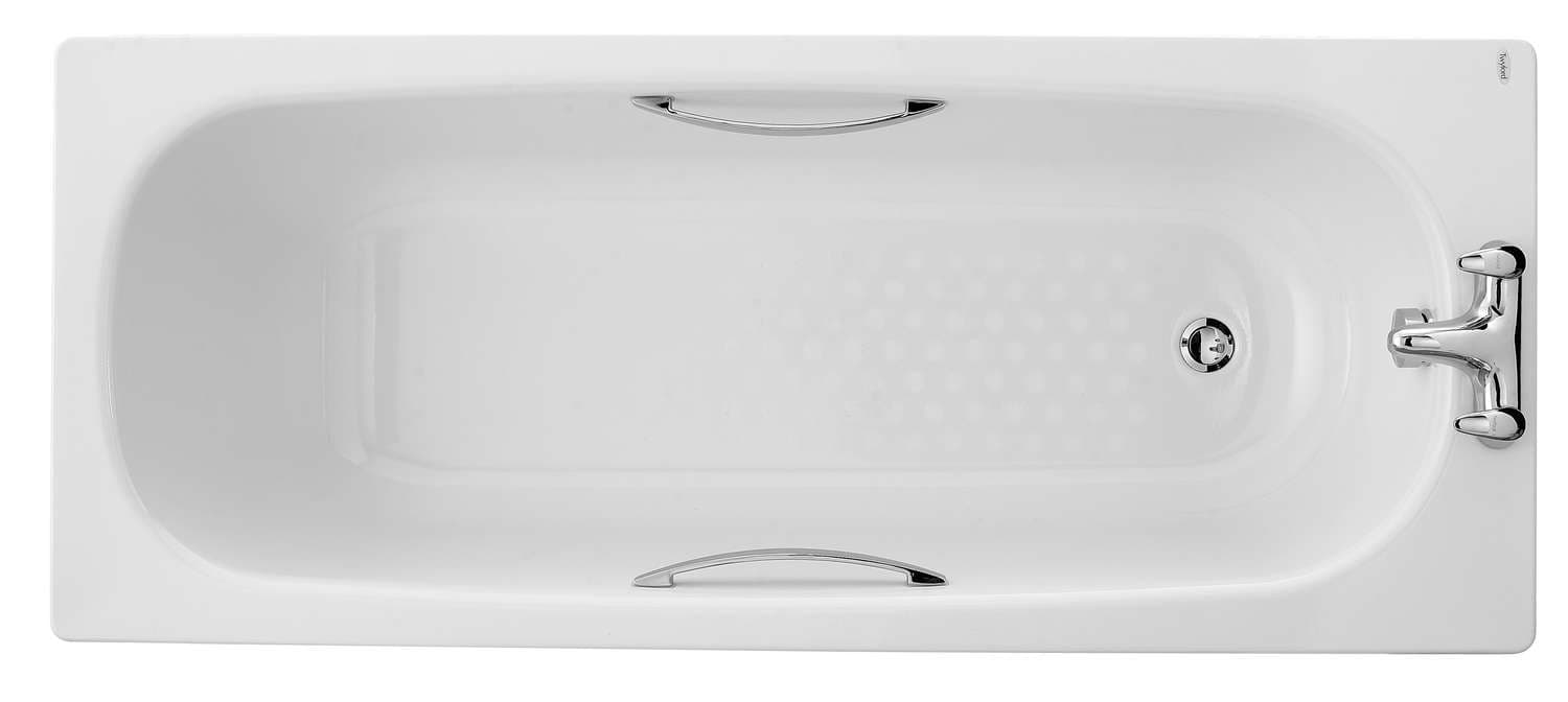 Own Brand Steel Bath 2 Tap Holes 1700mm Anti Slip Including Legs & Grips