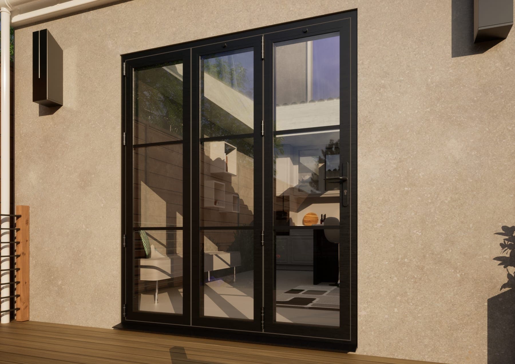 Heritage Aluminium Bifold Door - 1800mm Grey - 3 Left