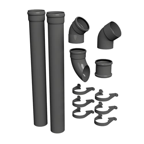 FloPlast 110mm Industrial/Xtraflo Downpipe Kit - Swan Neck - Grey