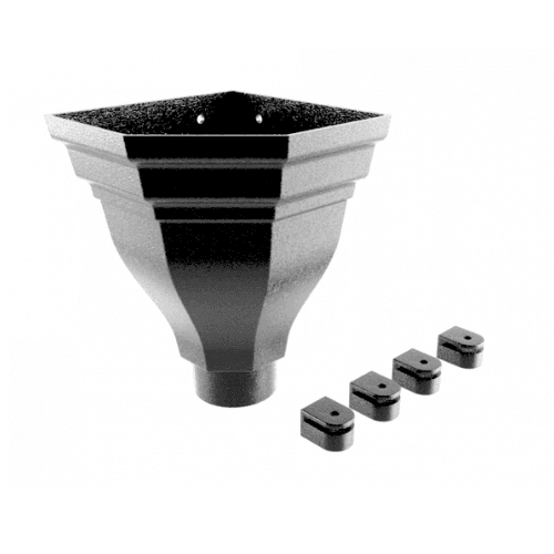 Cast Aluminium Round Merus Corner Large Hopper - 76mm PPC Finish Black (9005 Leatherette)