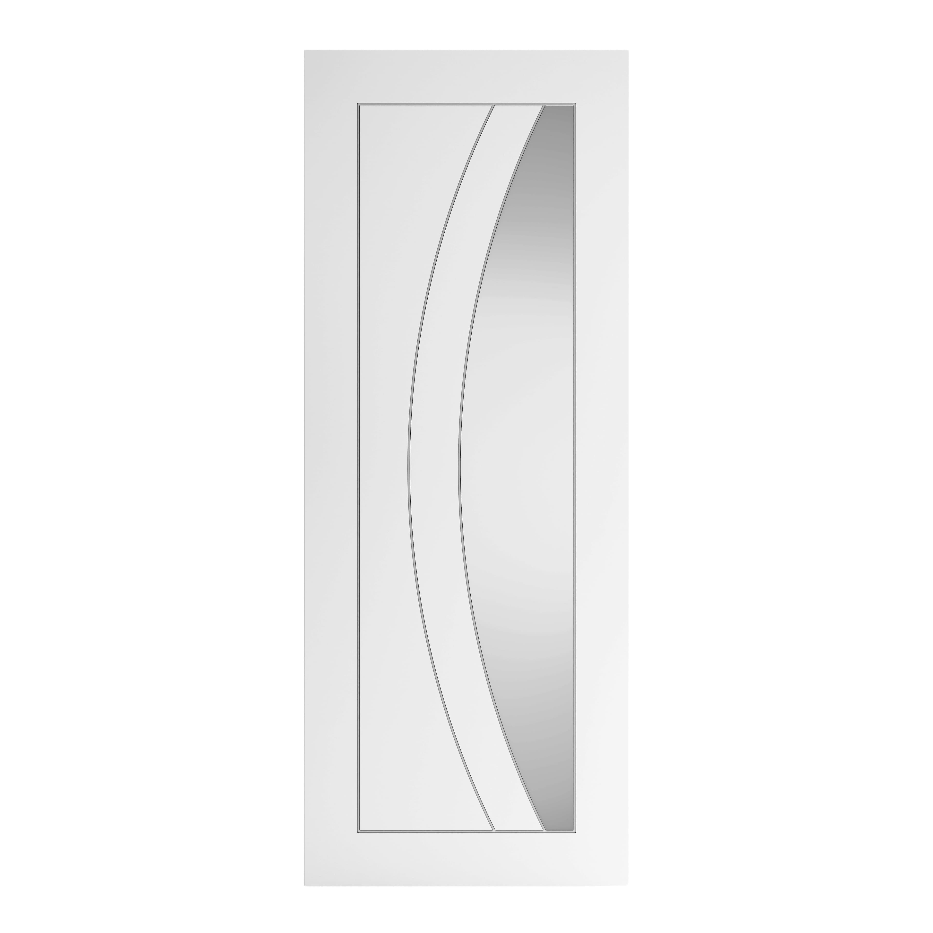 Sicily White Contemporary Clear Glazed Internal Door - Primed - 40 x 2040 x 626mm