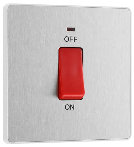 Screwed Flatplate Brushed Steel Intermediate Switch 10Ax SBS13-02