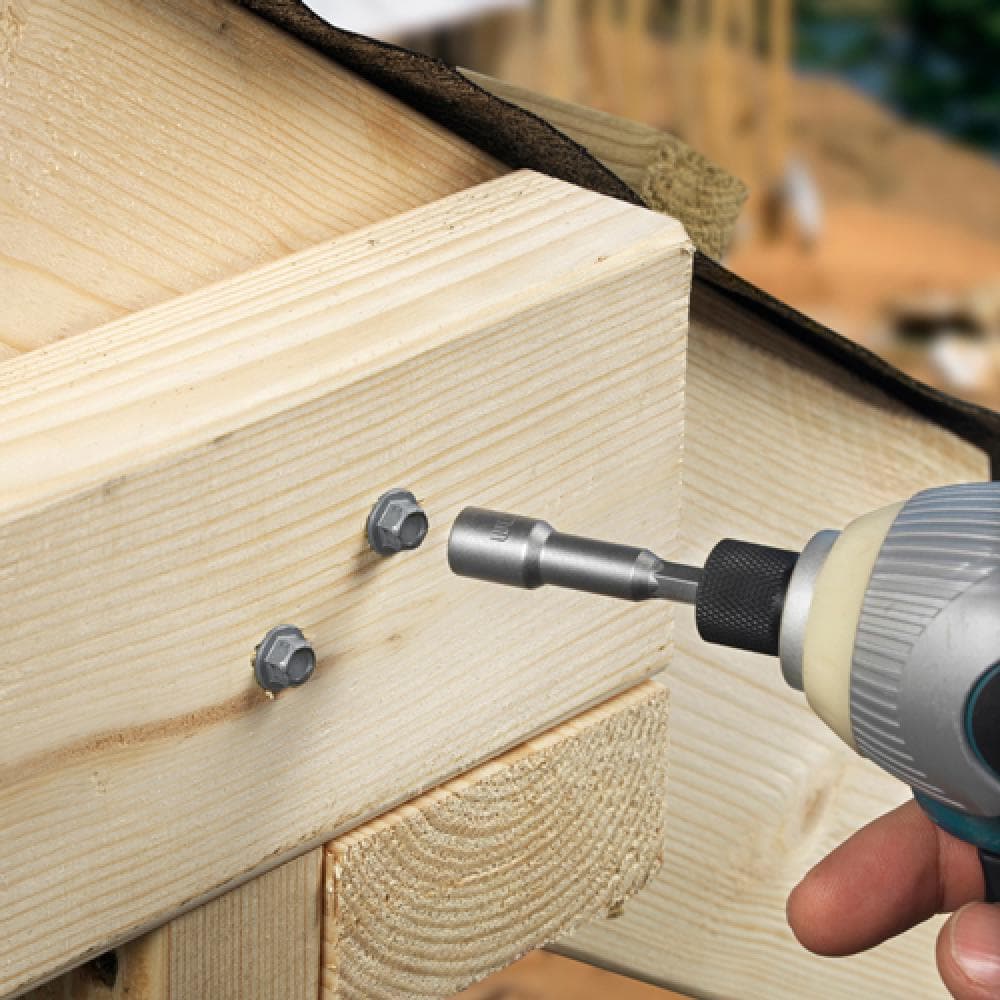 Timco 10130INI Heavy Duty Timber Screws - Hex - Exterior - Silver 10 X 130 Bag 10