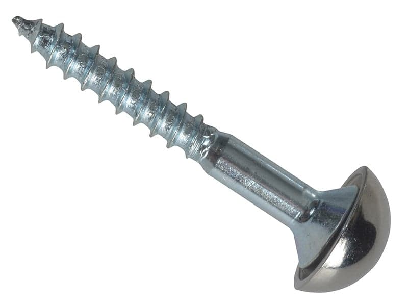 Forgefix FPMS1148 Mirror Screw Chrome Domed Top Slotted Zp 1.1/4In X 8 Forge Pack 8