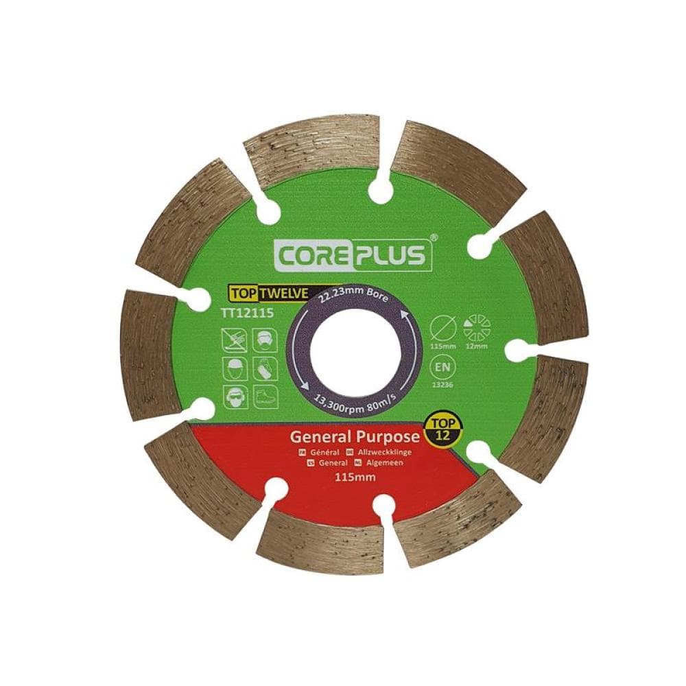 Coreplus CORDBTT12115 Top Twelve General Purpose Diamond Blade 115Mm
