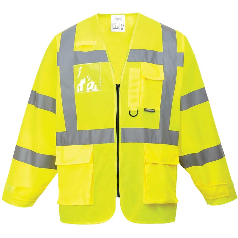 Portwest Executive Long Sleeve Hi Vis Waistcoat Yellow XL