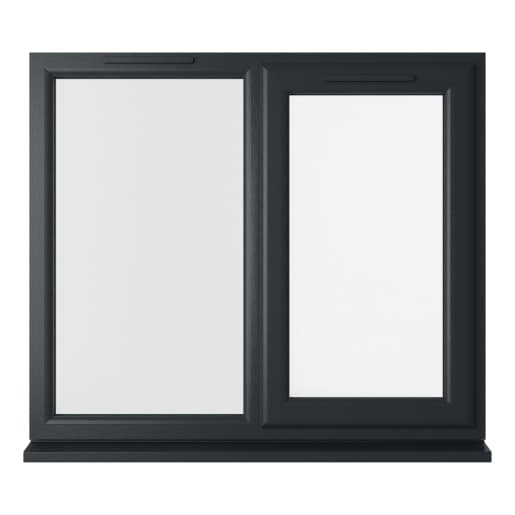 Crystal Double Glazed uPVC Grey/White Window Right Hung 1190mm x 1190mm Clear