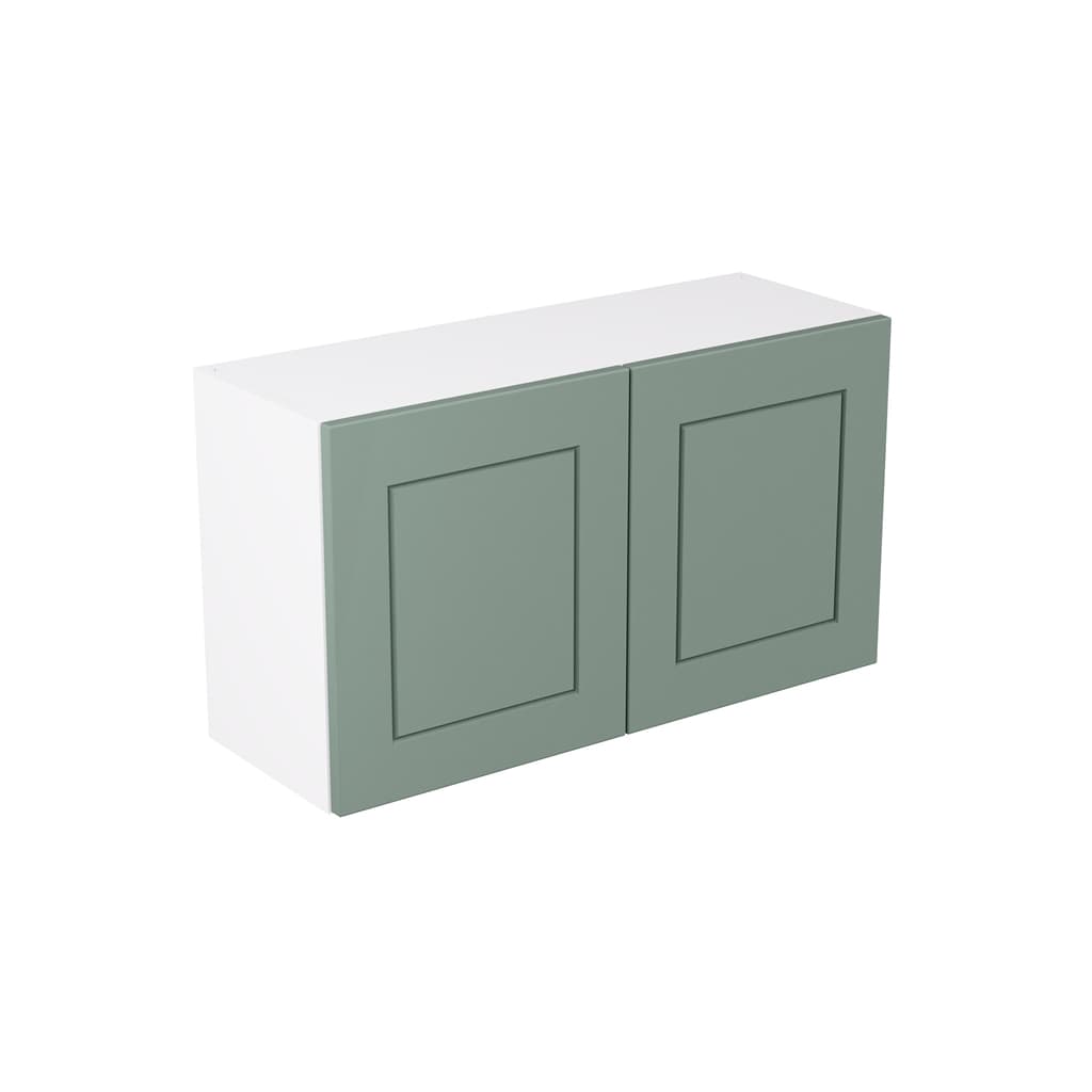 Kitchen Kit Flatpack 800 Double Extractor Wall Kitchen Cabinet Shaker Ultra Matt Sage Green