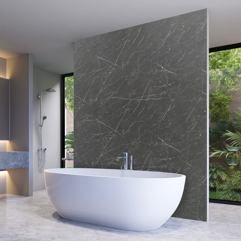 Romagna Quartz Graphite Matt PVC Shower Panel (10mm)