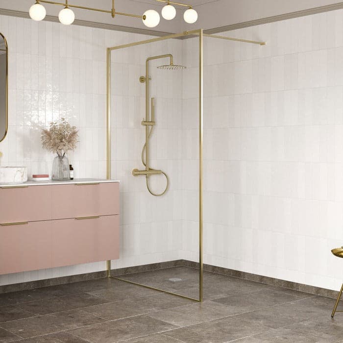 Capital Wet Room Panel 800mm - Brushed Brass