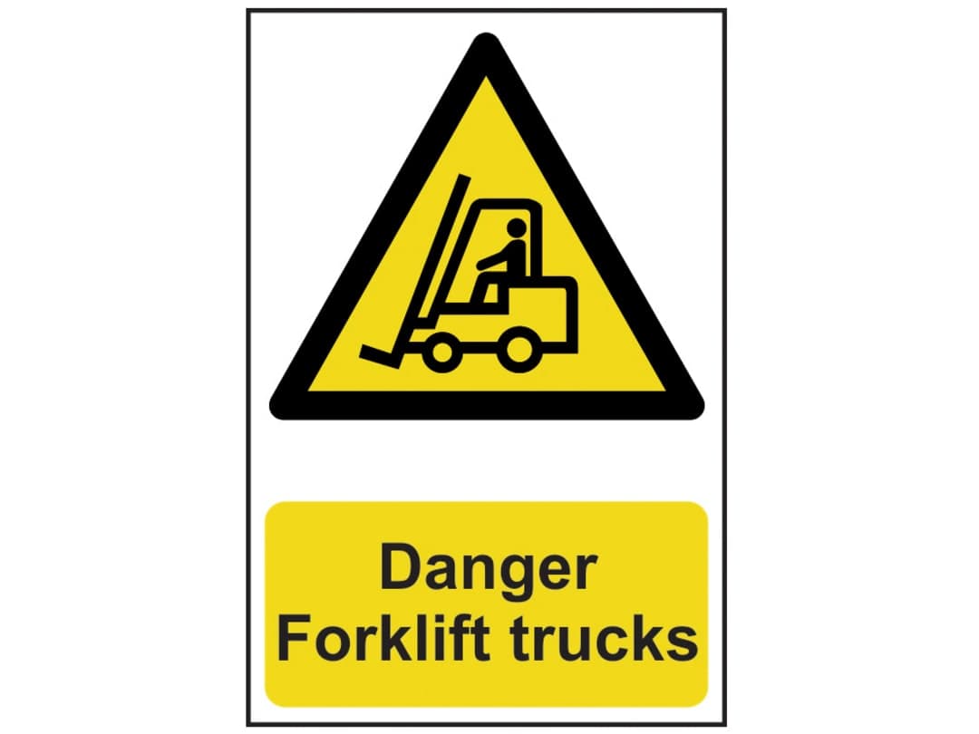 Scan Danger Forklift Trucks - PVC Sign 200 x 300mm 0954